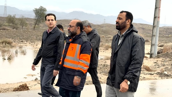 بازدید میدانی مدیرعامل شرکت شهرک‌های صنعتی هرمزگان از سازه‌های کنترل سیلاب شهرک صنعتی میناب